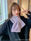 This winter Korean student scarf is made of faux Harajuku fur and rex rabbit fur. It is white and soft, providing warmth for girls Application Scenario